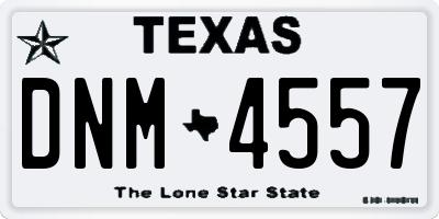 TX license plate DNM4557
