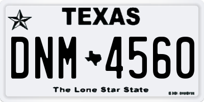 TX license plate DNM4560