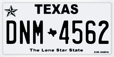 TX license plate DNM4562