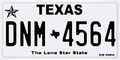 TX license plate DNM4564