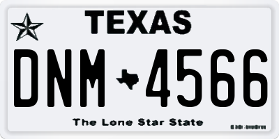 TX license plate DNM4566