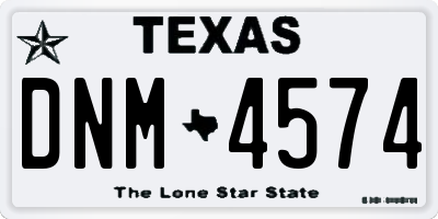 TX license plate DNM4574