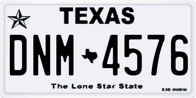 TX license plate DNM4576