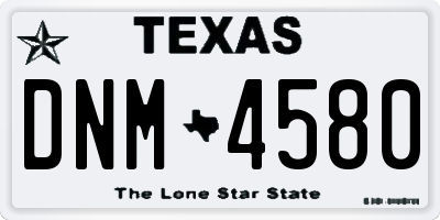 TX license plate DNM4580