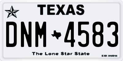 TX license plate DNM4583