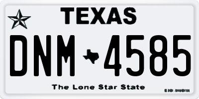 TX license plate DNM4585