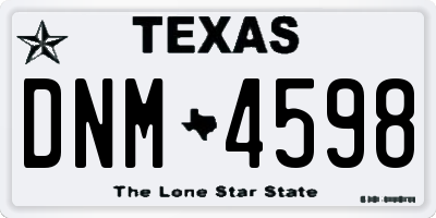 TX license plate DNM4598