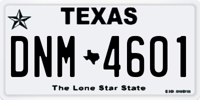 TX license plate DNM4601