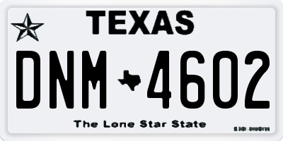 TX license plate DNM4602