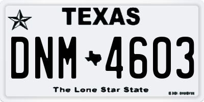 TX license plate DNM4603