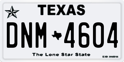 TX license plate DNM4604