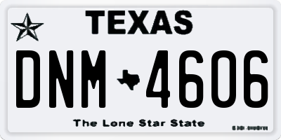 TX license plate DNM4606
