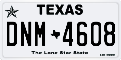 TX license plate DNM4608