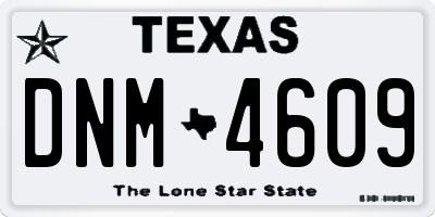 TX license plate DNM4609