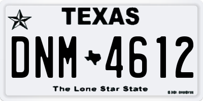 TX license plate DNM4612