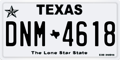 TX license plate DNM4618