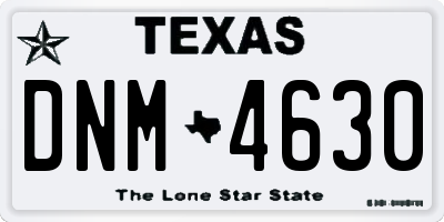 TX license plate DNM4630