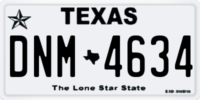 TX license plate DNM4634