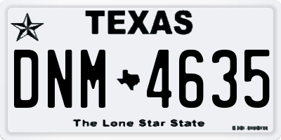 TX license plate DNM4635