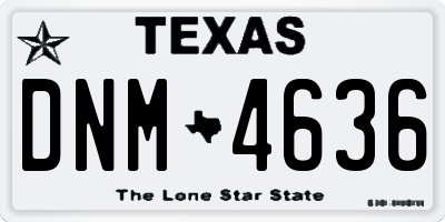 TX license plate DNM4636