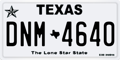 TX license plate DNM4640
