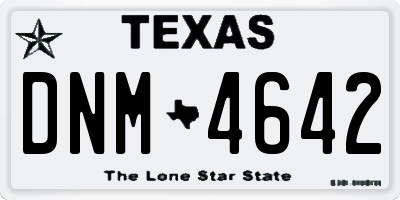 TX license plate DNM4642