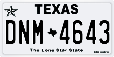 TX license plate DNM4643