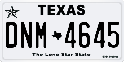 TX license plate DNM4645