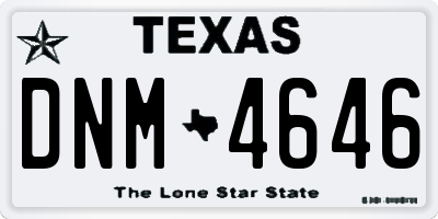 TX license plate DNM4646