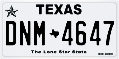 TX license plate DNM4647