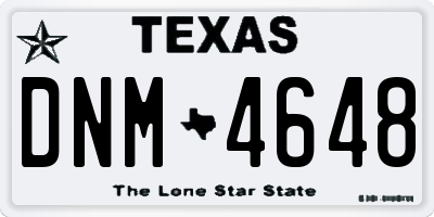 TX license plate DNM4648