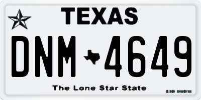 TX license plate DNM4649