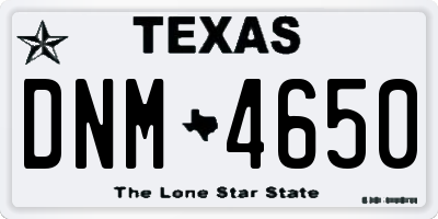 TX license plate DNM4650