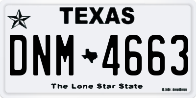 TX license plate DNM4663