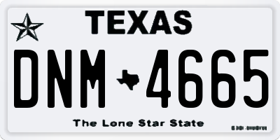 TX license plate DNM4665