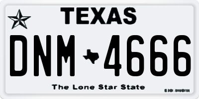 TX license plate DNM4666