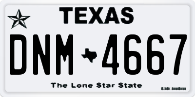 TX license plate DNM4667