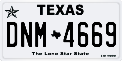 TX license plate DNM4669