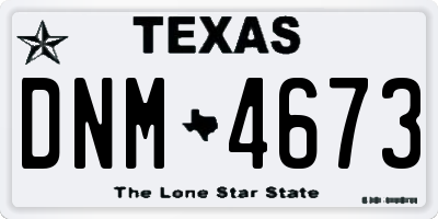 TX license plate DNM4673
