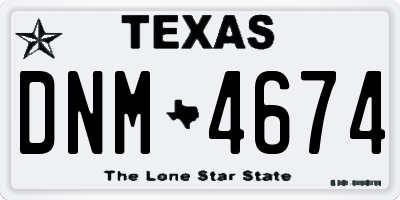 TX license plate DNM4674