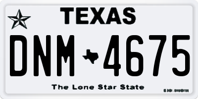 TX license plate DNM4675