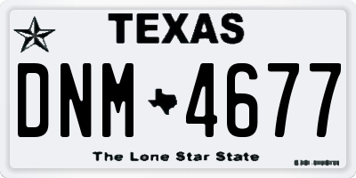 TX license plate DNM4677
