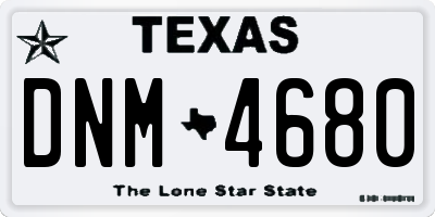 TX license plate DNM4680