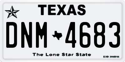 TX license plate DNM4683