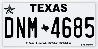 TX license plate DNM4685