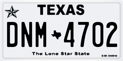 TX license plate DNM4702