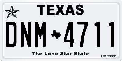 TX license plate DNM4711