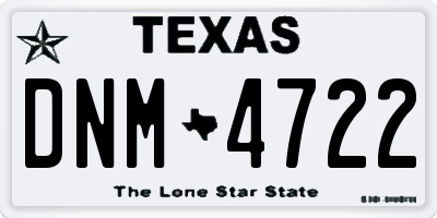 TX license plate DNM4722