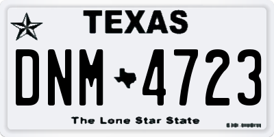 TX license plate DNM4723