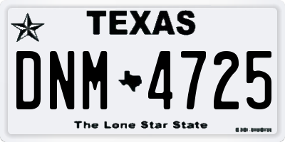 TX license plate DNM4725